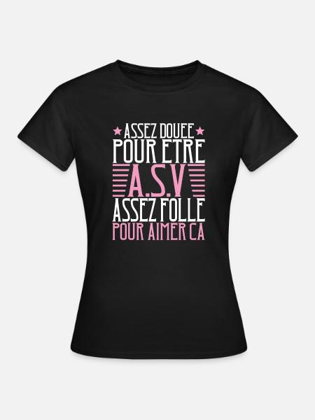 Auxiliaire de Vétérinaire ASV Soins Animaux - T-shirt Femme - noir
