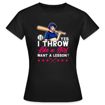 Baseball Spieler Baseball Spielerin Baseball Team - Frauen T-Shirt - Schwarz - Vorne - AI Model Female 172 dark (172cm)