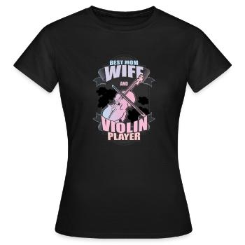 Ehefrau Violinspieler Bestes Mama Geiger - Frauen T-Shirt - Schwarz - Vorne - AI Model Female 172 dark (172cm)