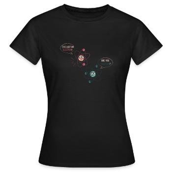 Funny Physik Elektron Neutron - Frauen T-Shirt - Schwarz - Vorne - AI Model Female 172 dark (172cm)