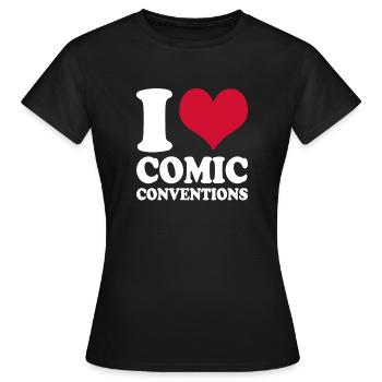 Comics I Love Comic Conventions - Women's T-Shirt - black - Front - AI Model Female 172 dark (172cm)