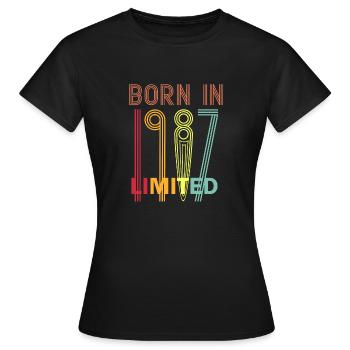 Né en 1987 Limited - T-shirt Femme - noir - Devant - AI Model Female 172 dark (172cm)
