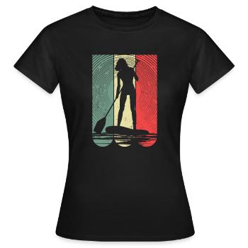 Wassersport Paddleboard Liebhaber SUP - Frauen T-Shirt - Schwarz - Vorne - AI Model Female 172 dark (172cm)