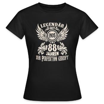 Eine Legende wird 88 Geburtstag Shirt zum Ehrentag - Frauen T-Shirt - Schwarz - Vorne - AI Model Female 172 dark (172cm)