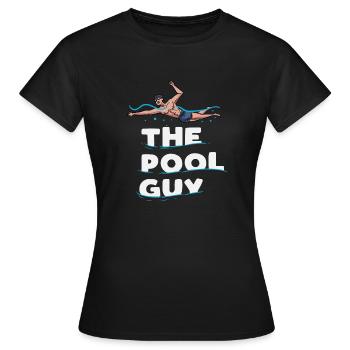The pool guy Design for a pool swimmer - Women's T-Shirt - black - Front - AI Model Female 172 dark (172cm)