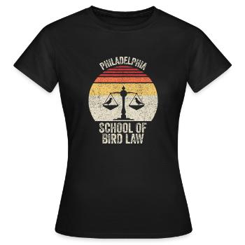 Vintage Retro Philadelphia Schule des Vogelrechts - Frauen T-Shirt - Schwarz - Vorne - AI Model Female 172 dark (172cm)
