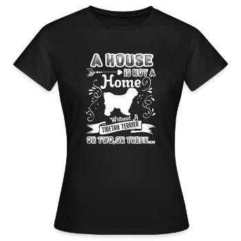 Tibetan Terrier Home Without Tibetan Terrier - Women's T-Shirt - black - Front - AI Model Female 172 dark (172cm)