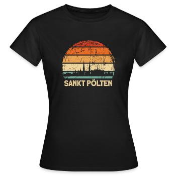 Sankt Pölten - Frauen T-Shirt - Schwarz - Vorne - AI Model Female 172 dark (172cm)