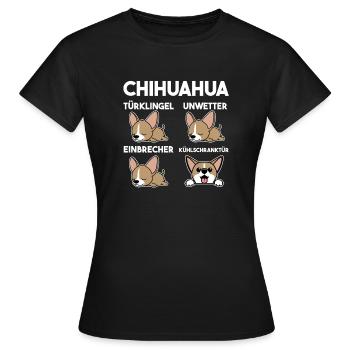 Hund Chihuahua - Frauen T-Shirt - Schwarz - Vorne - AI Model Female 172 dark (172cm)