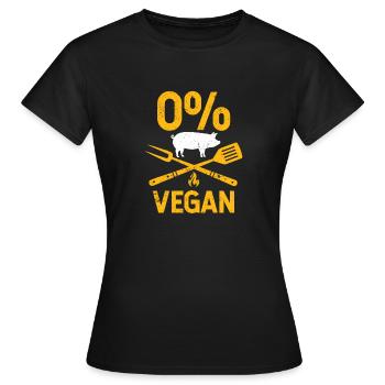 0% Végétaliens Drôles de mangeurs de viande Fumeurs Chef grill - T-shirt Femme - noir - Devant - AI Model Female 172 dark (172cm)