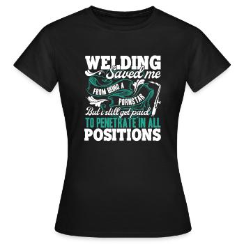 Welding Welding Save Me - Women's T-Shirt - black - Front - AI Model Female 172 dark (172cm)