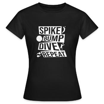 Spike Bump Dive Répéter Volleyball Idée graphique - T-shirt Femme - noir - Devant - AI Model Female 172 dark (172cm)