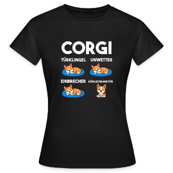 Hund Corgi - Frauen T-Shirt - Schwarz - Vorne - AI Model Female 172 dark (172cm)