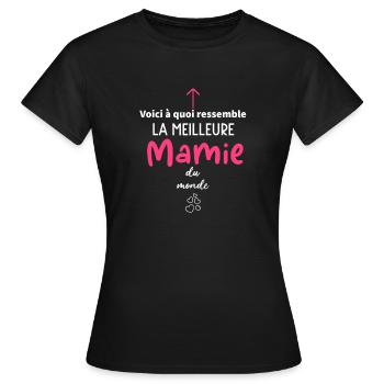Voici à quoi ressemble la meilleure Mamie du monde - T-shirt Femme - noir - Devant - AI Model Female 172 dark (172cm)