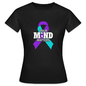 Sunflower Suicide Prevention Suicide Education - Women's T-Shirt - black - Front - AI Model Female 172 dark (172cm)