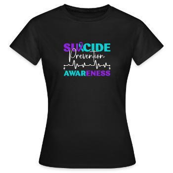 Sunflower Suicide Prevention Suicide Education - T-shirt Femme - noir - Devant - AI Model Female 172 dark (172cm)
