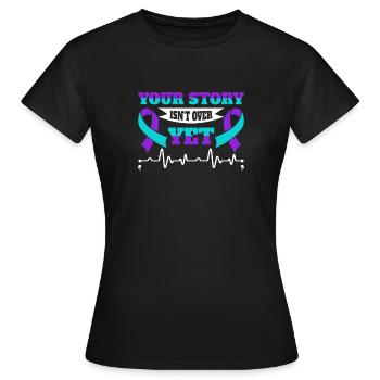 Sunflower Suicide Prevention Suicide Education - T-shirt Femme - noir - Devant - AI Model Female 172 dark (172cm)