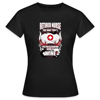 Krankenschwester Wein Liebhaber Rente Ruhestand - Frauen T-Shirt - Schwarz - Vorne - AI Model Female 172 dark (172cm)