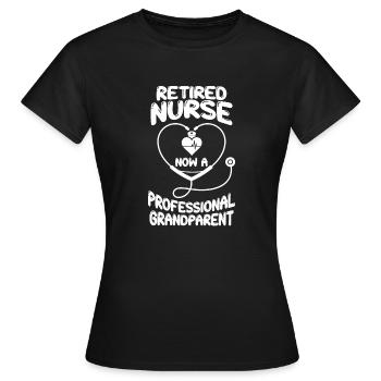 Krankenschwester im Ruhestand Rente - Frauen T-Shirt - Schwarz - Vorne - AI Model Female 172 dark (172cm)