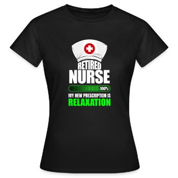 Retired Nurse Funny Health Care - Frauen T-Shirt - Schwarz - Vorne - AI Model Female 172 dark (172cm)