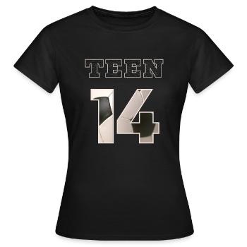 Fussball TEEN 14 Soccer - Frauen T-Shirt - Schwarz - Vorne - AI Model Female 172 dark (172cm)