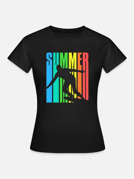SUMMER Surfin - Frauen T-Shirt - Schwarz