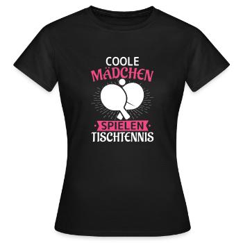 Mädchen spielen Tischtennis Geschenk - Frauen T-Shirt - Schwarz - Vorne - AI Model Female 172 dark (172cm)