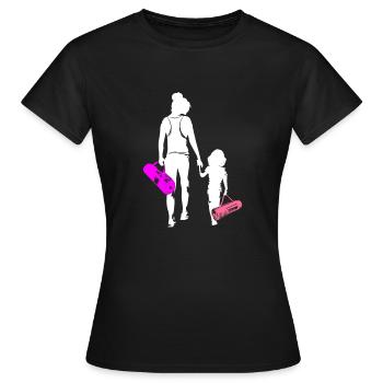 Mothers Day Mom and Daughter Matching Yoga - Frauen T-Shirt - Schwarz - Vorne - AI Model Female 172 dark (172cm)