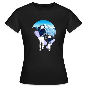 Mothers Day Mom and Daughter Matching Snowboard - Frauen T-Shirt - Schwarz - Vorne - AI Model Female 172 dark (172cm)