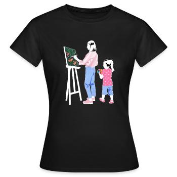 Muttertag Mutter und Tochter Partner - Frauen T-Shirt - Schwarz - Vorne - AI Model Female 172 dark (172cm)