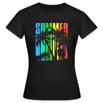 SUMMER Theme colourful Beach - Frauen T-Shirt - Schwarz - Vorne - AI Model Female 172 dark (172cm)