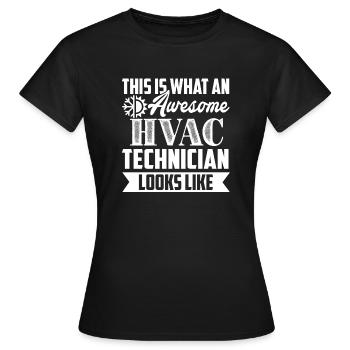 HVAC Technician Awesome HVAC Technician - Women's T-Shirt - black - Front - AI Model Female 172 dark (172cm)