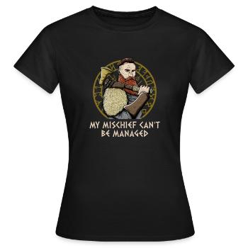Mon méfait ne peut pas être géré Mythologie drôle de norrois - T-shirt Femme - noir - Devant - AI Model Female 172 dark (172cm)