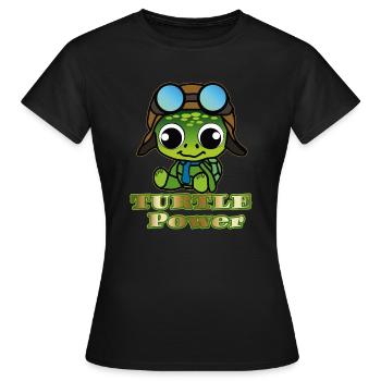 Puissance de la tortue - T-shirt Femme - noir - Devant - AI Model Female 172 dark (172cm)
