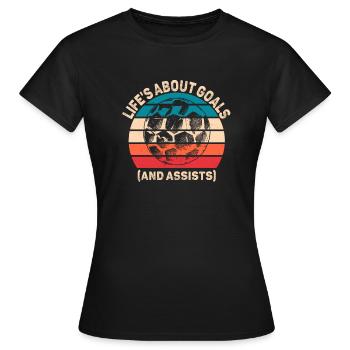 La vie est faite de buts et de passes décisives Football de futbol - T-shirt Femme - noir - Devant - AI Model Female 172 dark (172cm)