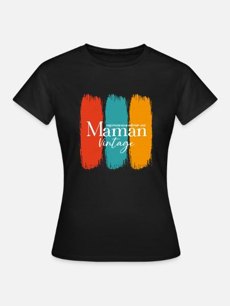 ne jamais sous estimer une Maman Vintage - T-shirt Femme - noir