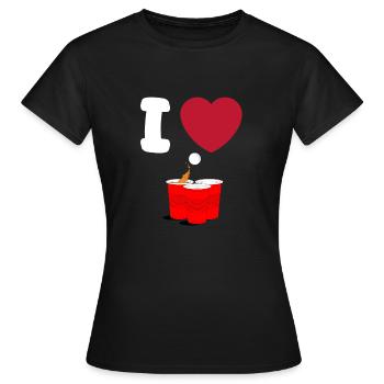 J’adore Beerpong - T-shirt Femme - noir - Devant - AI Model Female 172 dark (172cm)