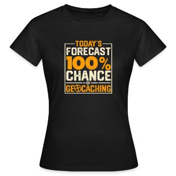 La prédiction du jour : 100 % de chances de s’amuser en géocaching - T-shirt Femme - noir - Devant - AI Model Female 172 dark (172cm)