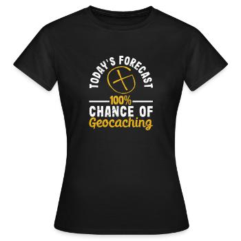 La prédiction du jour : 100 % de chances de s’amuser en géocaching - T-shirt Femme - noir - Devant - AI Model Female 172 dark (172cm)