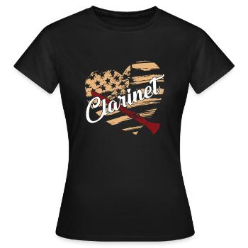 Clarinet Clarinet Flag - Women's T-Shirt - black - Front - AI Model Female 172 dark (172cm)