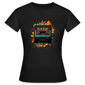 Never forget 90s gift - Women's T-Shirt - black - Front - AI Model Female 172 dark (172cm)