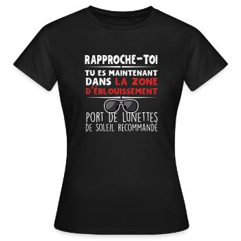 Humour Beauf - Design Amusant pour Homme - T-shirt Femme - noir - Devant - AI Model Female 172 dark (172cm)