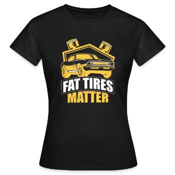 Fat Tires Matter Classic Retro Car - Frauen T-Shirt - Schwarz - Vorne - AI Model Female 172 dark (172cm)
