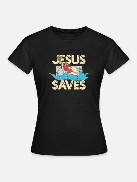 Jésus sauve le gardien de but de water-polo Faith Christian - T-shirt Femme - noir