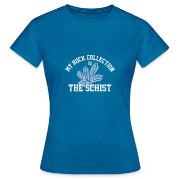Ma collection de roches est la - T-shirt Femme - bleu saphir antique chiné - Devant - AI Model Female 172 dark (172cm)