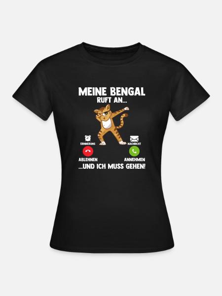 Katze Bengalkatze - Frauen T-Shirt - Schwarz