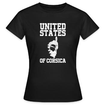 United States Of Corsica - T-shirt Femme - noir - Devant - AI Model Female 172 dark (172cm)