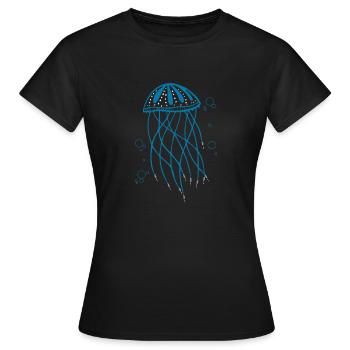 Jellyfish Tentacle Plug AUX Jellyfish - Women's T-Shirt - black - Front - AI Model Female 172 dark (172cm)
