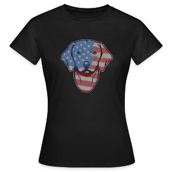 Rhodesian Ridgeback Rhodesian Ridgeback Flag - Women's T-Shirt - black - Front - AI Model Female 172 dark (172cm)