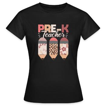 Pre-K Teacher Boho Teaching Back to School Class - Women's T-Shirt - black - Front - AI Model Female 172 dark (172cm)